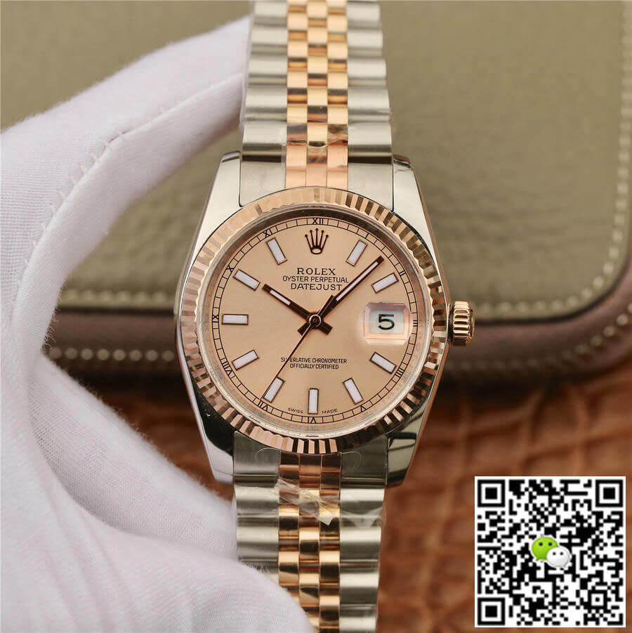 Replica Rolex Datejust 116231 36MM 1:1 Best Edition Rose Gold Pink Dial - DEEPREPS