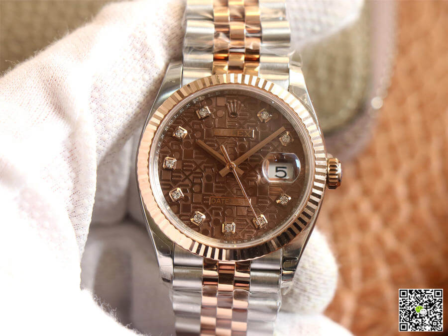 Replica Rolex Datejust M126231-0025 1:1 Best Edition Rose Gold Chocolate Color Dial - DEEPREPS