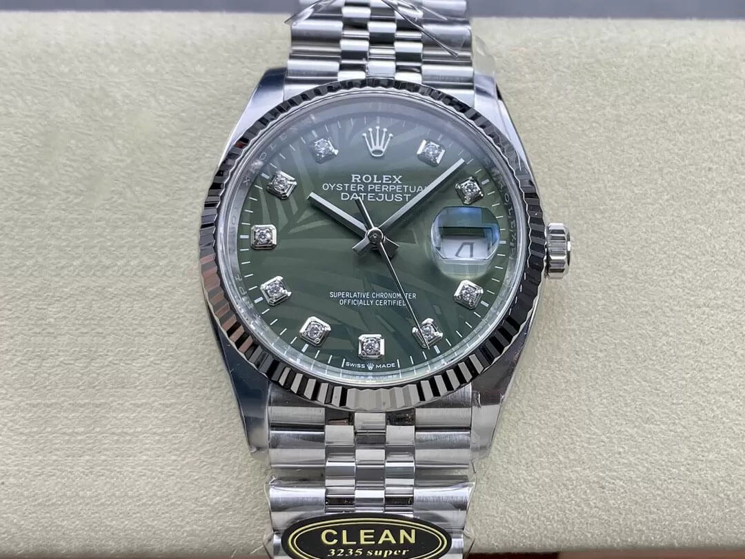 Replica Rolex Datejust M126234-0055 36MM 1:1 Best Edition Green Dial - DEEPREPS