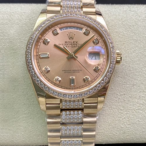 Replica Rolex Day Date M128345RBR-0020 1:1 Best Edition Rose Gold Dial - DEEPREPS
