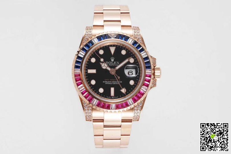 Replica Rolex GMT Master II 116759 SAru 1:1 Best Edition Rose Gold Swiss ETA2836 - DEEPREPS