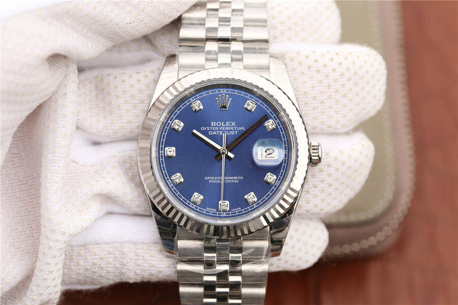 Replica Rolex Datejust M126334-0016 1:1 Best Edition Diamond Blue Dial - DEEPREPS