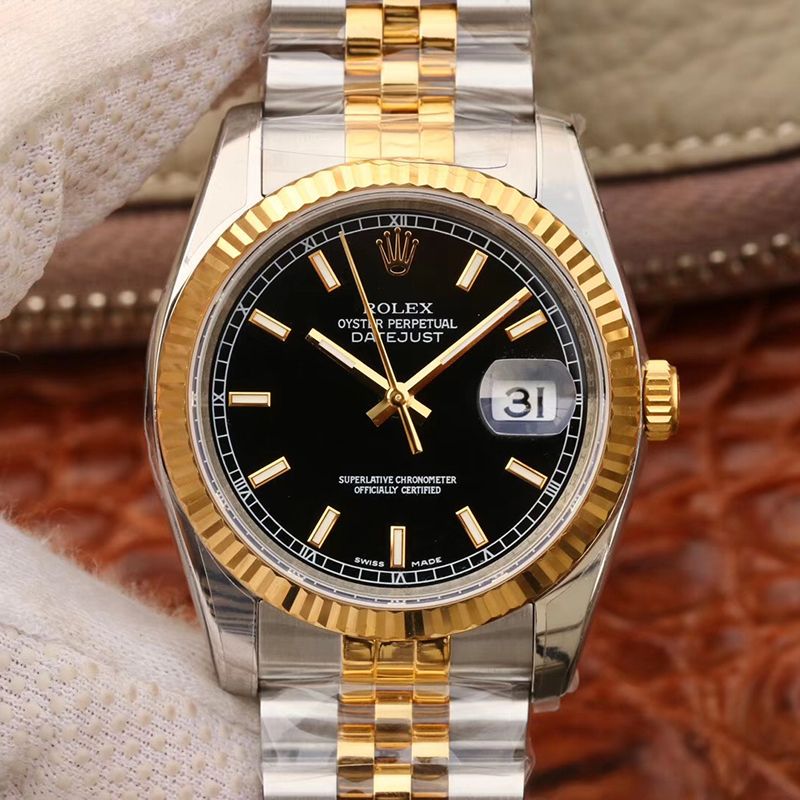 Replica Rolex Datejust 126233 36mm Mechanical Watches 1:1 Best Edition Swiss ETA3135 Two Tone Bracelet - DEEPREPS