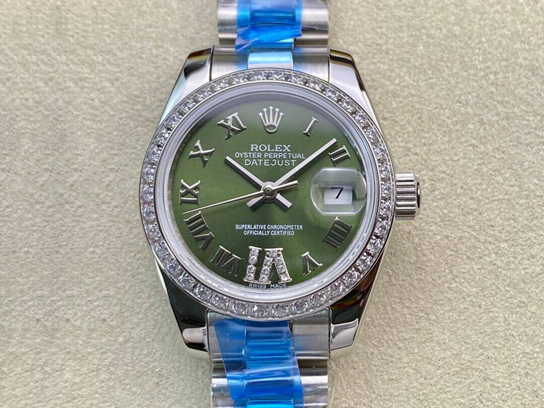 Replica Rolex Datejust 28MM 1:1 Best Edition Diamond-set Green Dial - DEEPREPS