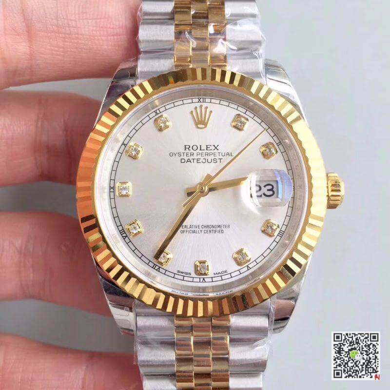 Replica Rolex Datejust 41 126333 Silver Dial 1:1 Best Edition Swiss ETA3255 Stainless Steel 410L and 18K Yellow Gold Bracelet - DEEPREPS