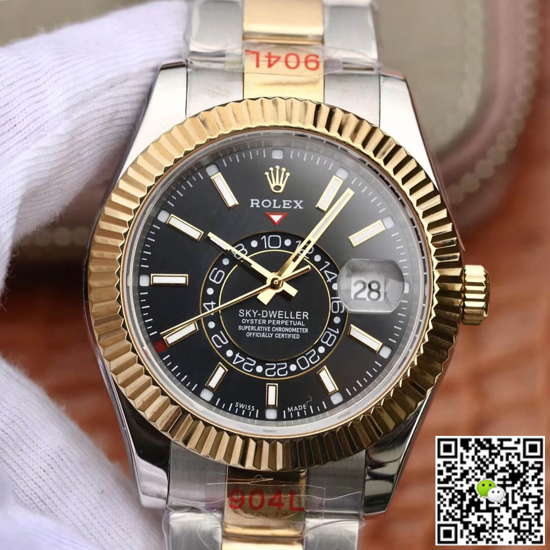 Replica Rolex Sky Dweller M326933-0002 1:1 Best Edition  Black Dial - DEEPREPS