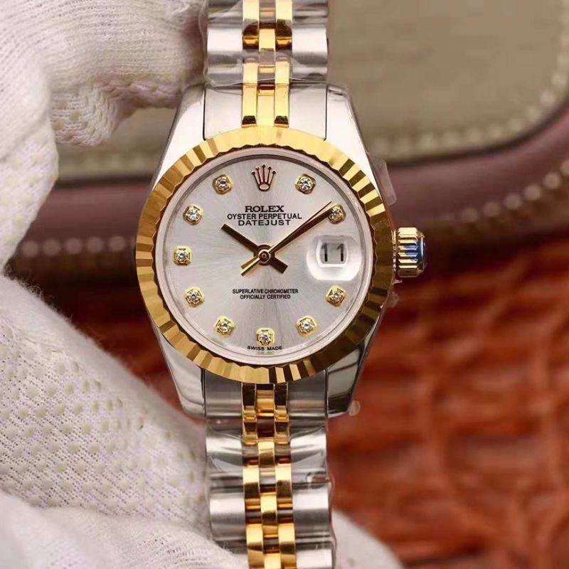 Replica Rolex Lady Datejust 28MM 1:1 Best Edition Swiss Original Imported NH05 18K Gold Plated - DEEPREPS