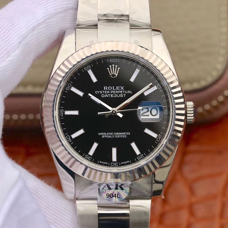 Replica Rolex Datejust 126334 41mm Men Watches 1:1 Best Edition Swiss EAT2824 Black Dial - DEEPREPS
