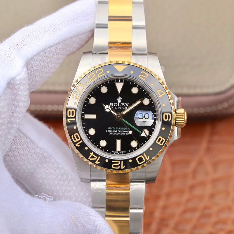 Replica Rolex GMT Master II 116713 LN 40mm 1:1 Best Edition Swiss ETA2836 Stainless Steel Two Tone Bracelet - DEEPREPS