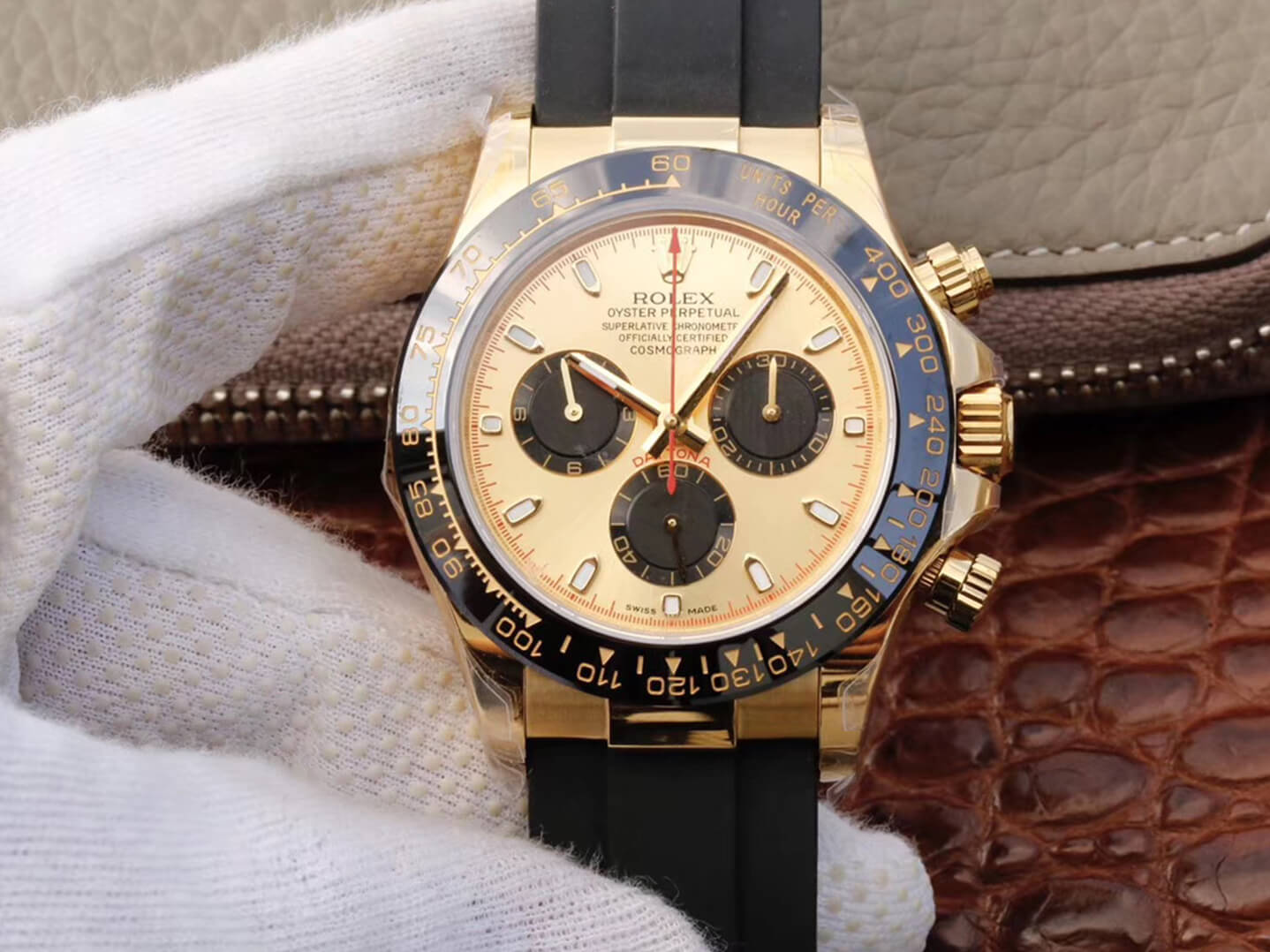 Replica Rolex Daytona Cosmograph 116518ln 1:1 Best Edition V6 Yellow Gold Dial - DEEPREPS