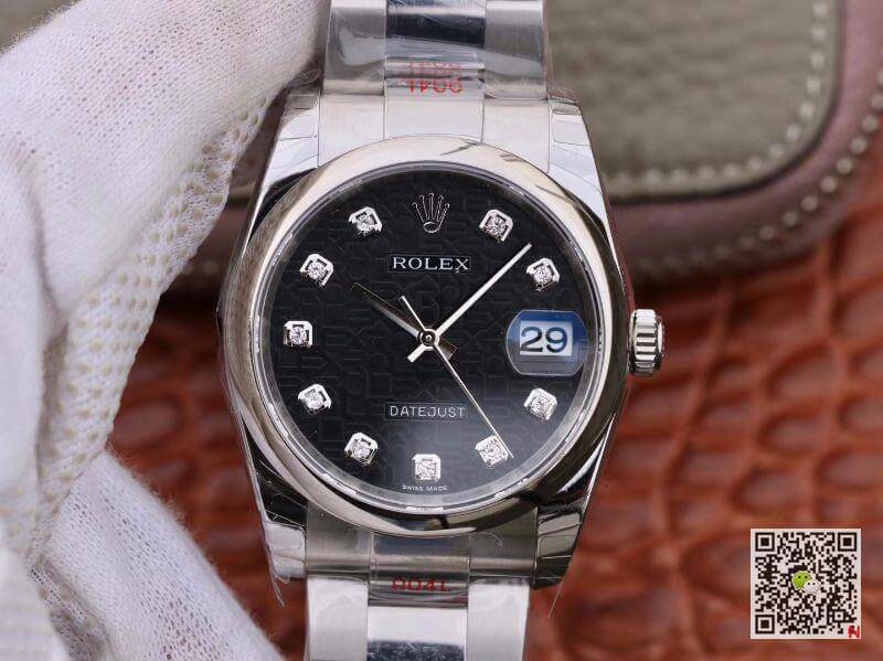 Replica Rolex Date Just 116200 1:1 Best Edition Swiss ETA2836 Black Computer Dial - DEEPREPS