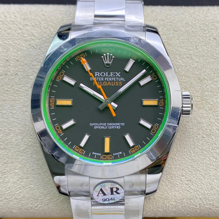 Replica Rolex Milgauss 116400GV 1:1 Best Edition Swiss ETA3131 Black Dial - DEEPREPS