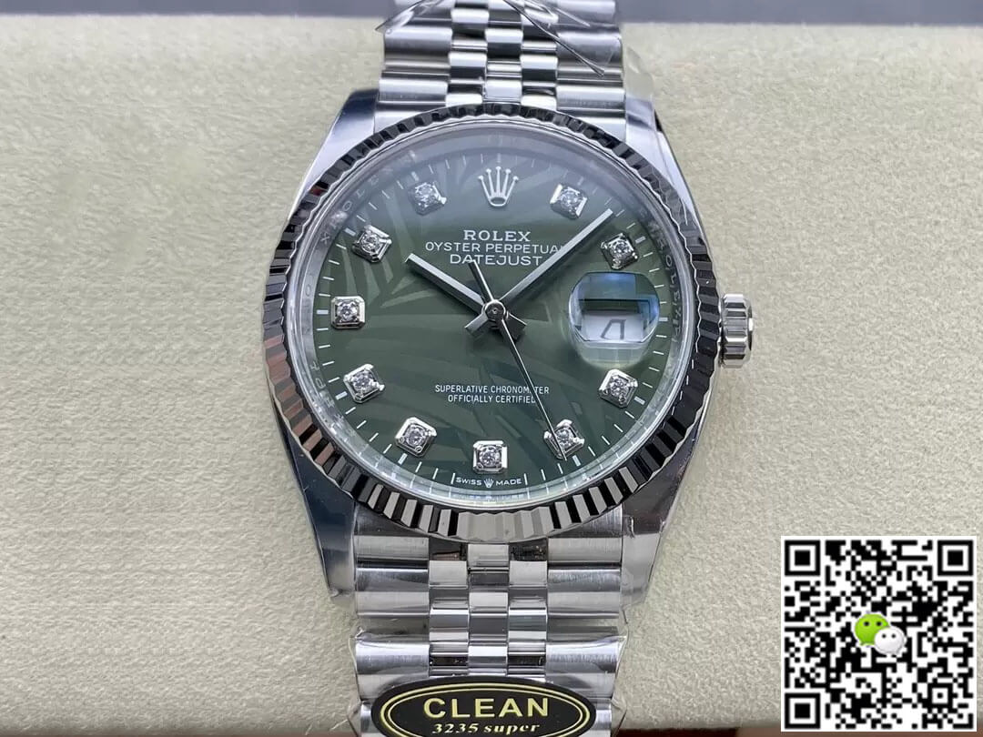 Replica Rolex Datejust M126234-0055 36MM 1:1 Best Edition Green Dial - DEEPREPS