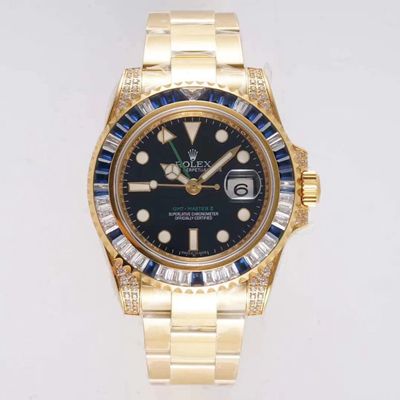 Replica Rolex GMT Master II 116758 SAru 1:1 Best Edition Blue White Diamond Swiss ETA2836 - DEEPREPS