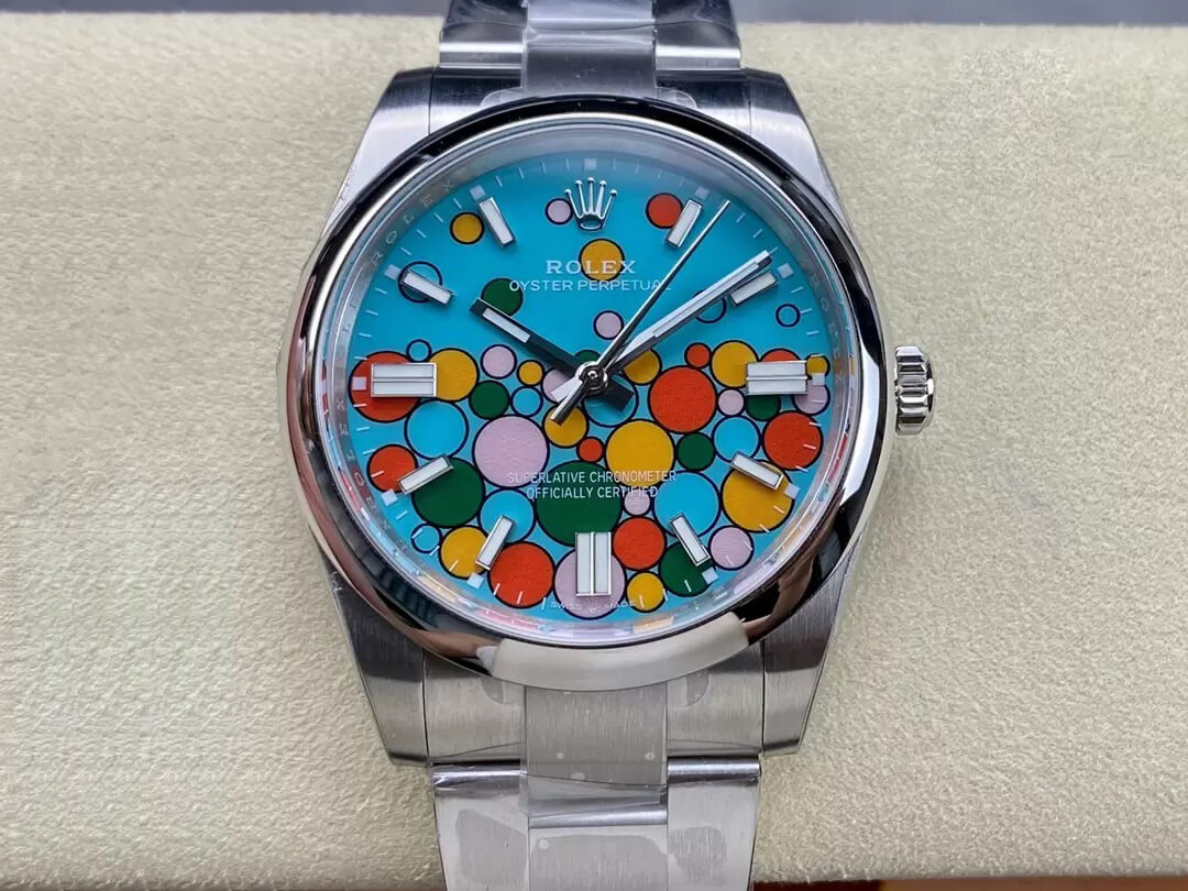 Replica Rolex Oyster Perpetual M124300-0008 41MM 1:1 Best Edition Turquoise Blue Dial - DEEPREPS