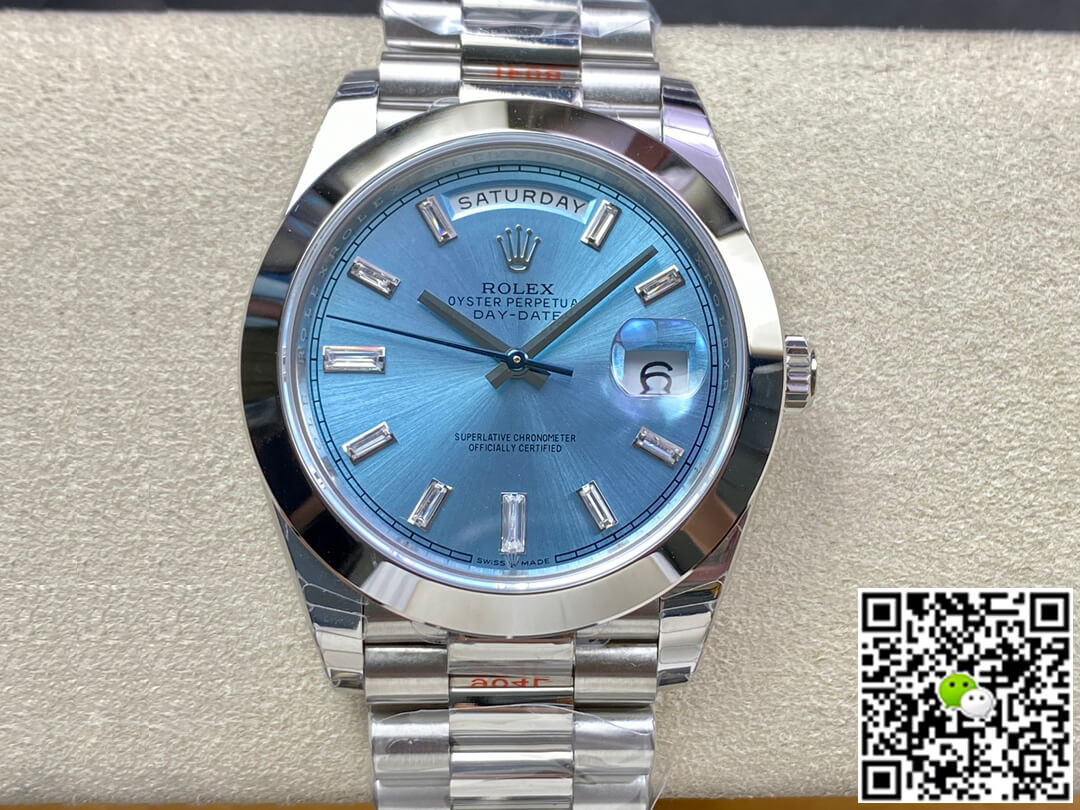 Replica Rolex Day Date 228206 1:1 Best Edition Ice Blue Dial - DEEPREPS