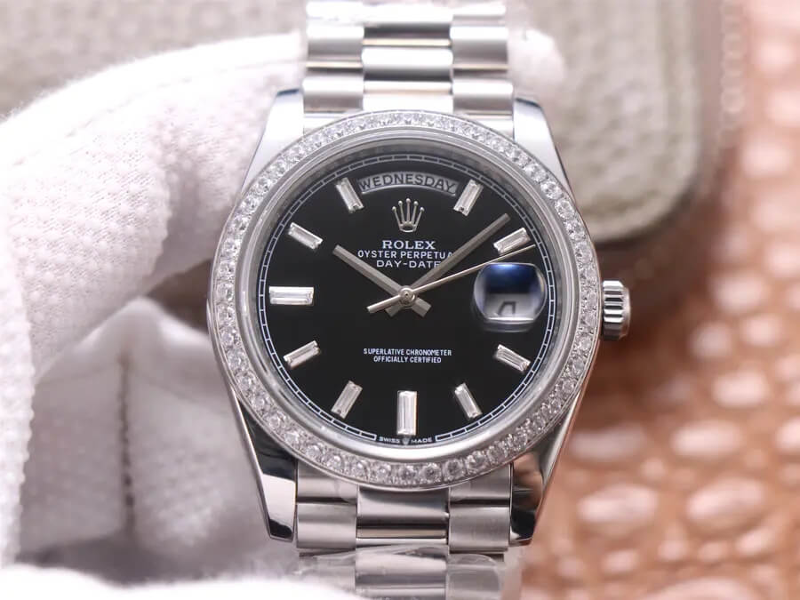 Replica Rolex Day Date M228349RBR-0003 1:1 Best Edition Black Dial - DEEPREPS