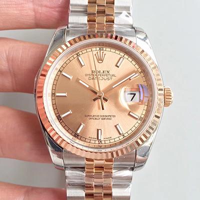 Rolex Dupe Datejust 36mm 116234 Mechanical Watches 1:1 Best Edition Swiss ETA3135 Rose Gold Dial - DEEPREPS