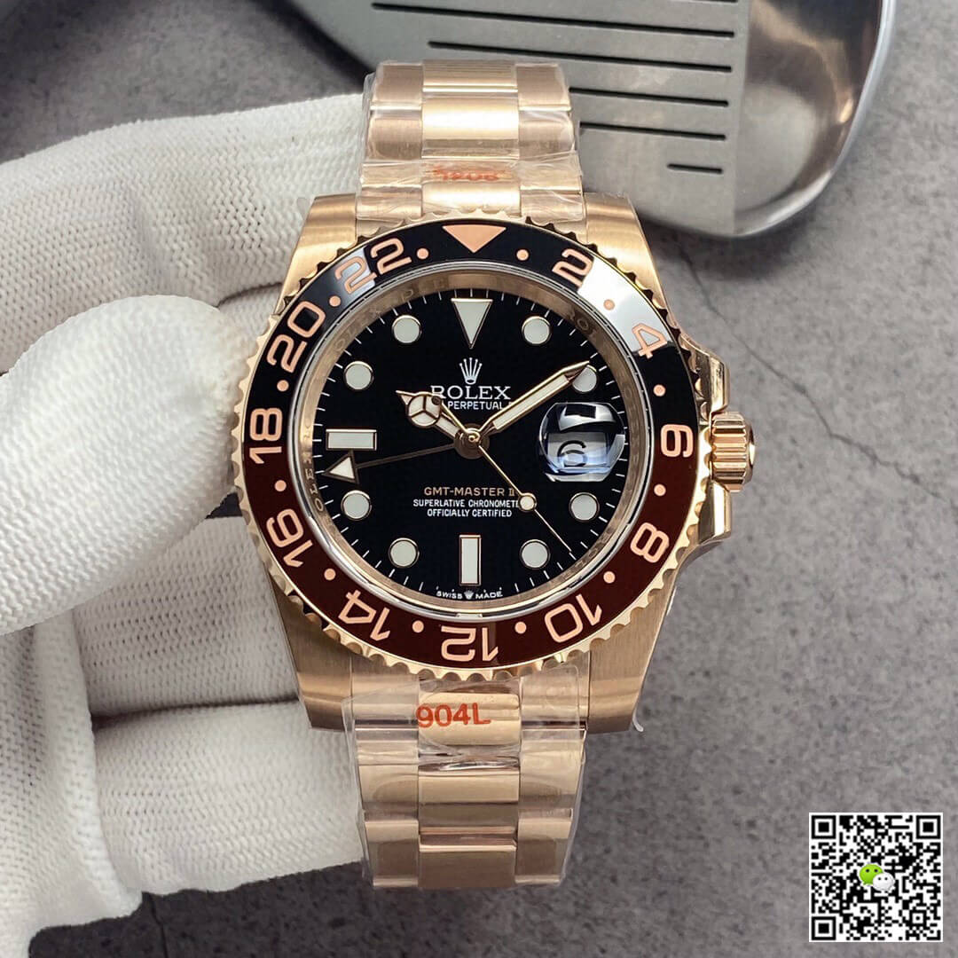 Replica Rolex GMT Master II 126715CHNR-0001 1:1 Best Edition  Rose Gold - DEEPREPS