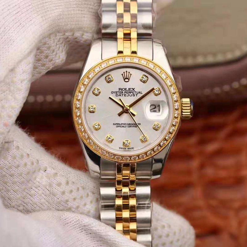 Replica Rolex Lady Datejust 28MM 1:1 Best Edition Swiss NH05 Movement Silver Dial - DEEPREPS