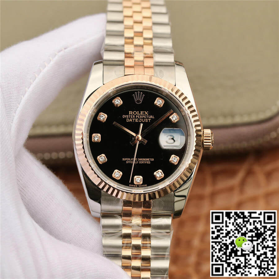 Replica Rolex Datejust 116231 1:1 Best Edition Black Diamond Dial - DEEPREPS