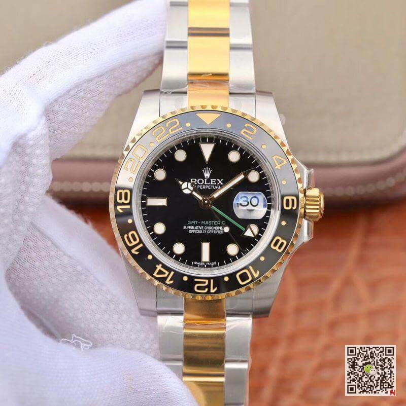 Replica Rolex GMT Master II 116713 LN 40mm 1:1 Best Edition Swiss ETA2836 Stainless Steel Two Tone Bracelet - DEEPREPS