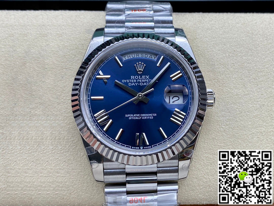 Replica Rolex Day Date M228236-0007 1:1 Best Edition V2 Blue Dial - DEEPREPS