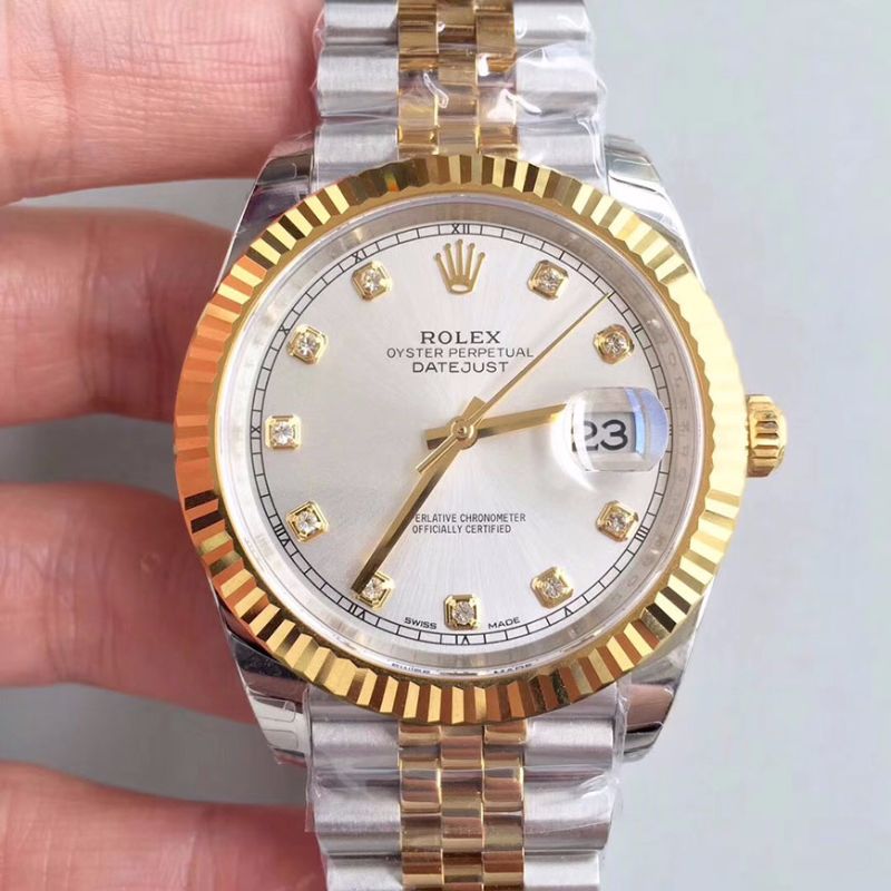 Replica Rolex Datejust 41 126333 Silver Dial 1:1 Best Edition Swiss ETA3255 Stainless Steel 410L and 18K Yellow Gold Bracelet - DEEPREPS