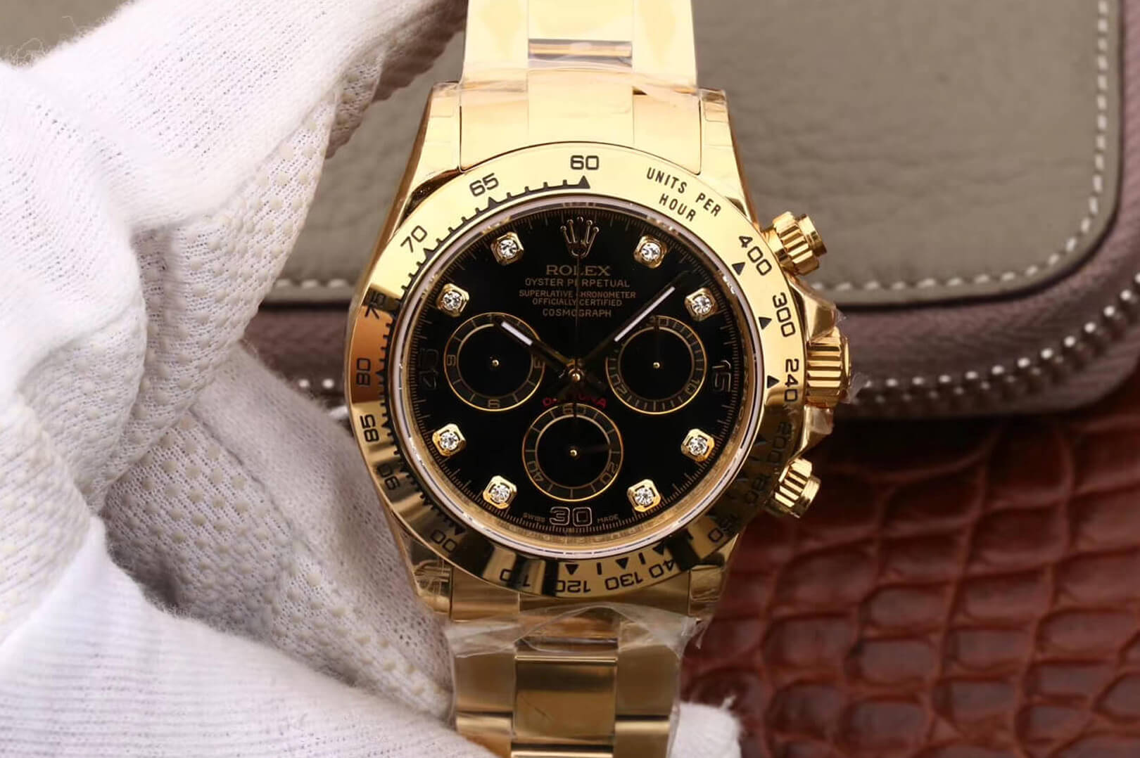 Replica Rolex Daytona Cosmograph M116508-0008 1:1 Best Edition Yellow Gold Diamonds Dial - DEEPREPS