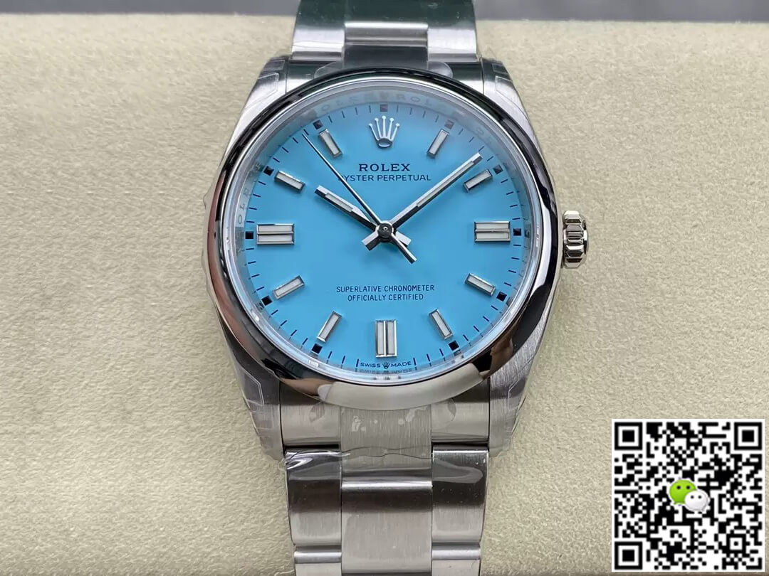 Replica Rolex Oyster Perpetual M126000-0006 36MM 1:1 Best Edition Turquoise Blue Dial - DEEPREPS