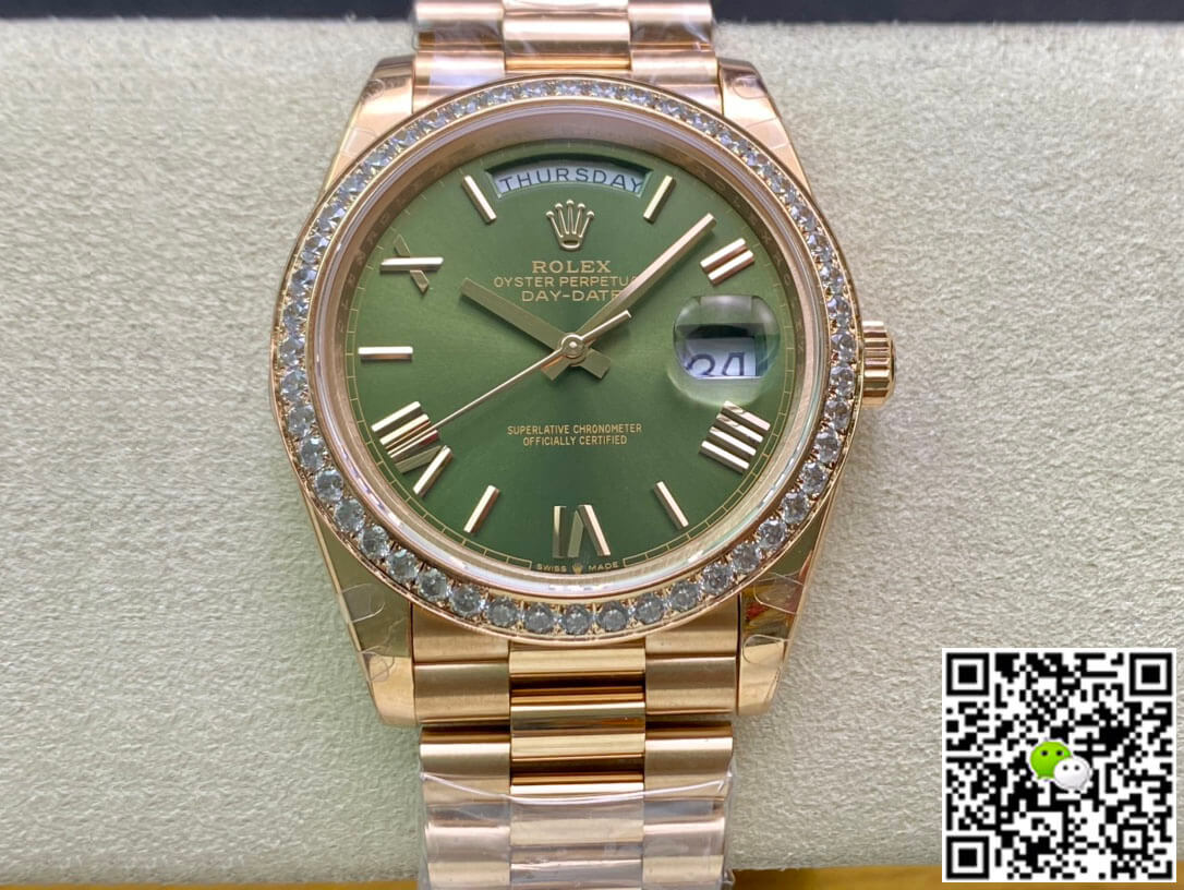 Replica Rolex Day Date M228345RBR-0011 1:1 Best Edition Green Dial - DEEPREPS