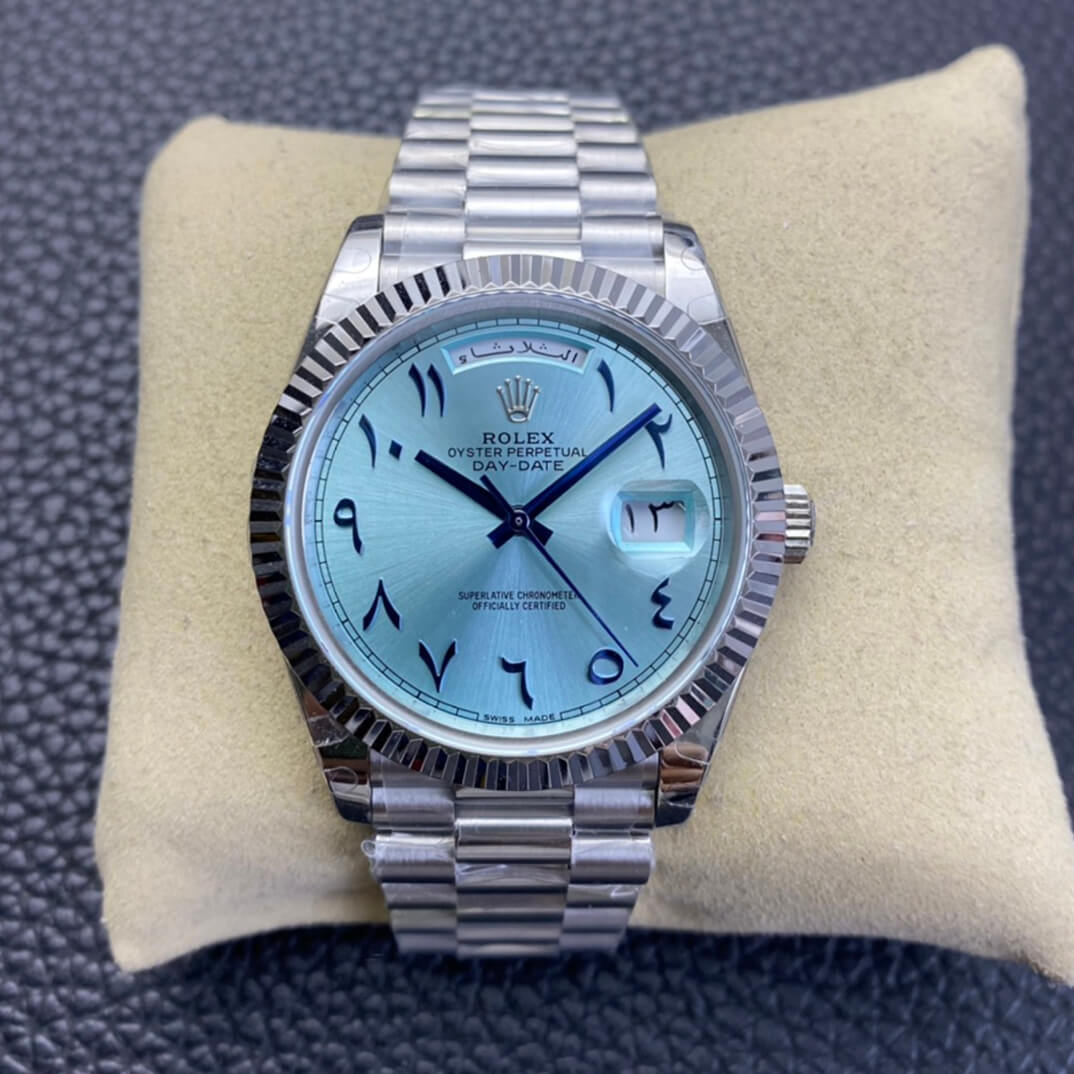 Replica Rolex Day Date 1:1 Best Edition Middle East Custom Ice Blue Dial - DEEPREPS