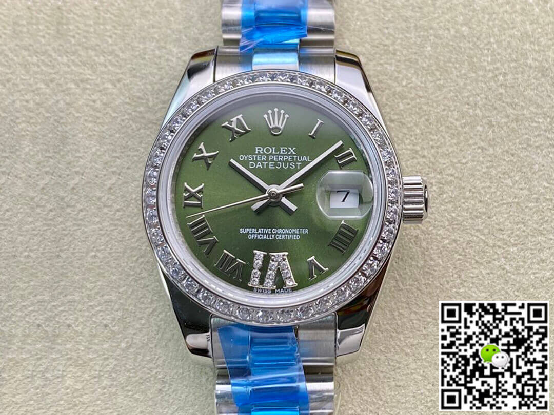 Replica Rolex Datejust 28MM 1:1 Best Edition Diamond-set Green Dial - DEEPREPS