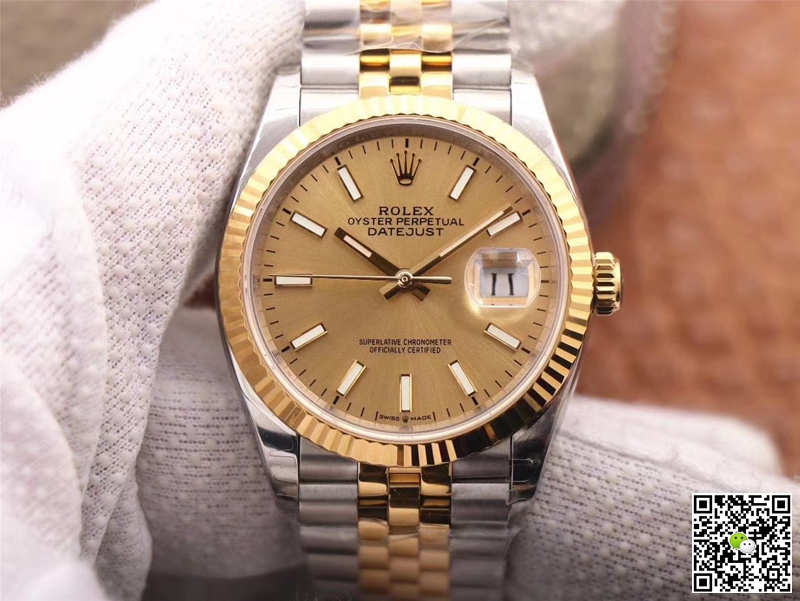 Replica Rolex Datejust M126233-0015 1:1 Best Edition Champagne Dial Swiss ETA3235 - DEEPREPS