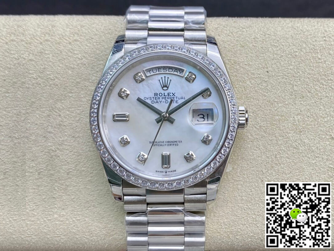 Replica Rolex Day Date 128396TBR-0005 1:1 Best Edition Fritillary Dial - DEEPREPS