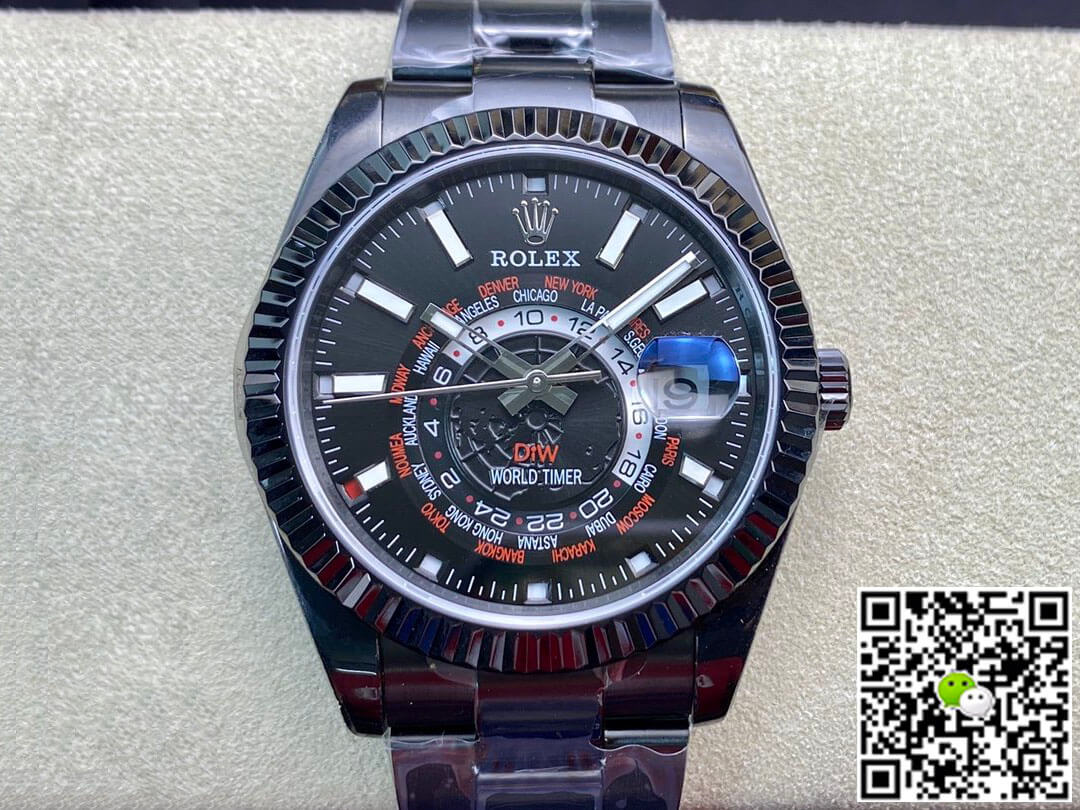 Replica Rolex Sky Dweller 40MM 1:1 Best Edition DIW Black Dial - DEEPREPS