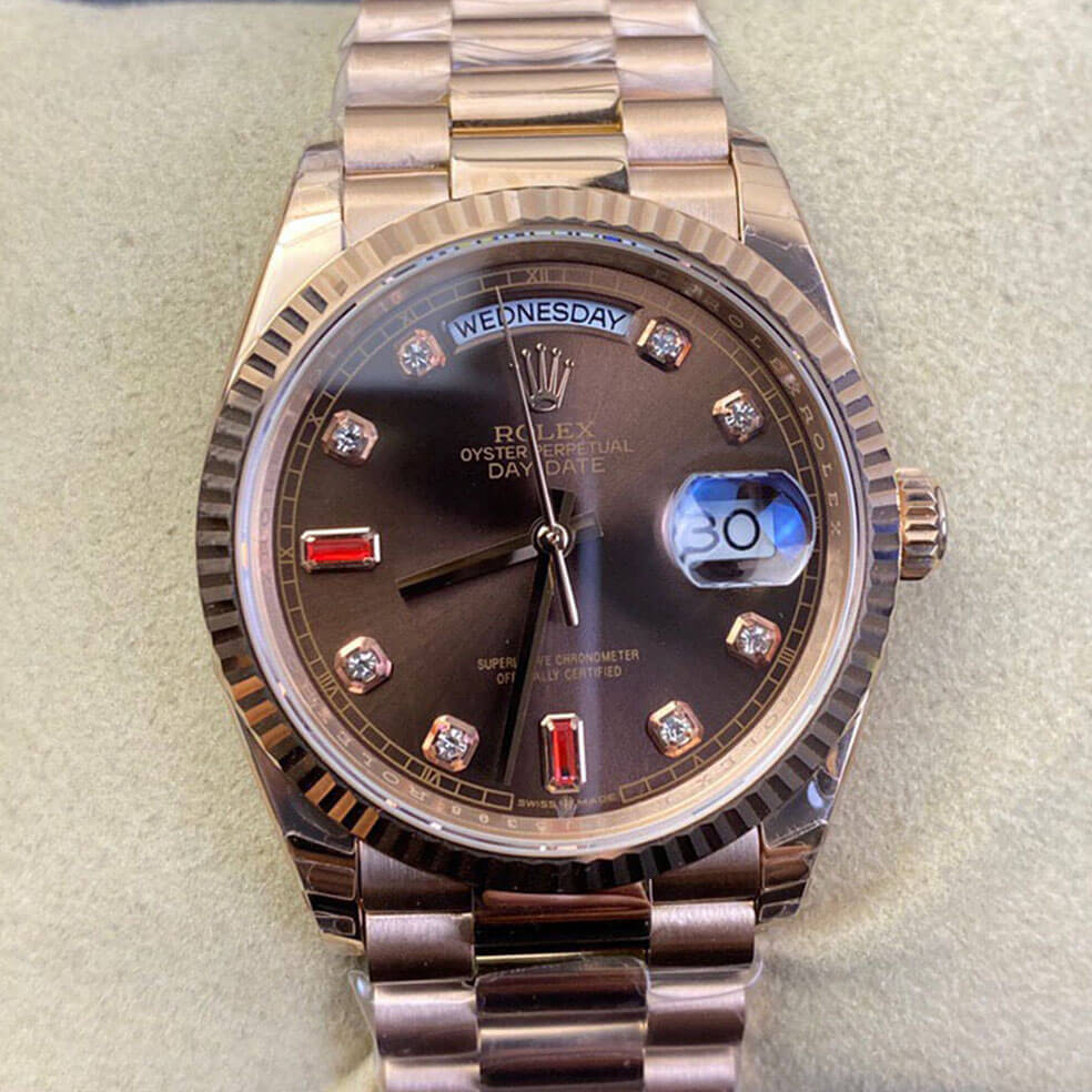 Replica Rolex Day Date 118235 1:1 Best Edition Brown Dial - DEEPREPS