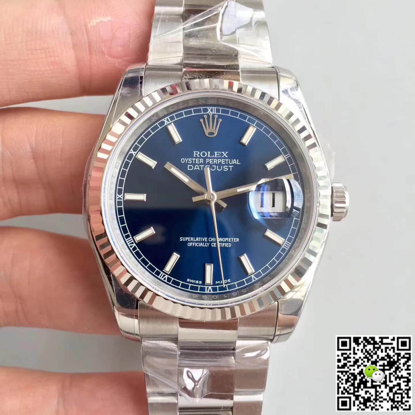 Rolex Dupe Datejust 36mm 116234 1:1 Best Edition Swiss ETA3135 Blue Dial Stick Marker - DEEPREPS
