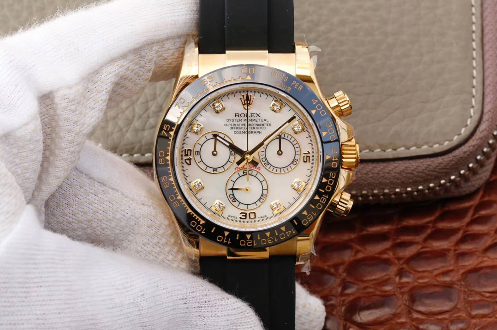 Replica Rolex Daytona Cosmograph M116518ln-0037 1:1 Best Edition V6 Yellow Gold Case - DEEPREPS