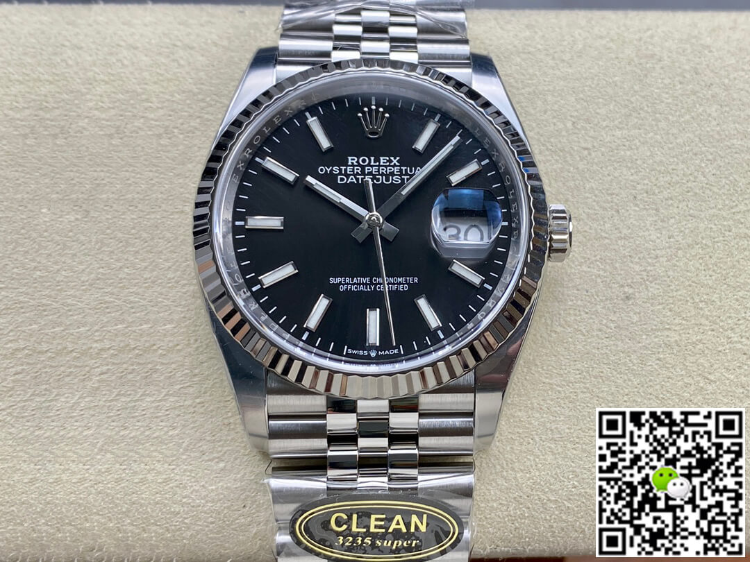 Replica Rolex Datejust M126234-0015 36MM 1:1 Best Edition Black Dial - DEEPREPS