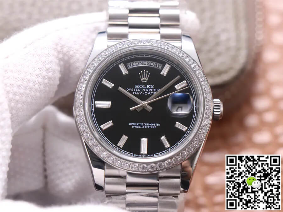 Replica Rolex Day Date M228349RBR-0003 1:1 Best Edition Black Dial - DEEPREPS