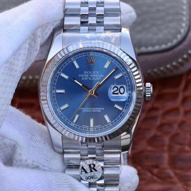Rolex Dupe Datejust 36mm M126334-0002 1:1 Best Edition Swiss ETA3135 Blue Dial - DEEPREPS