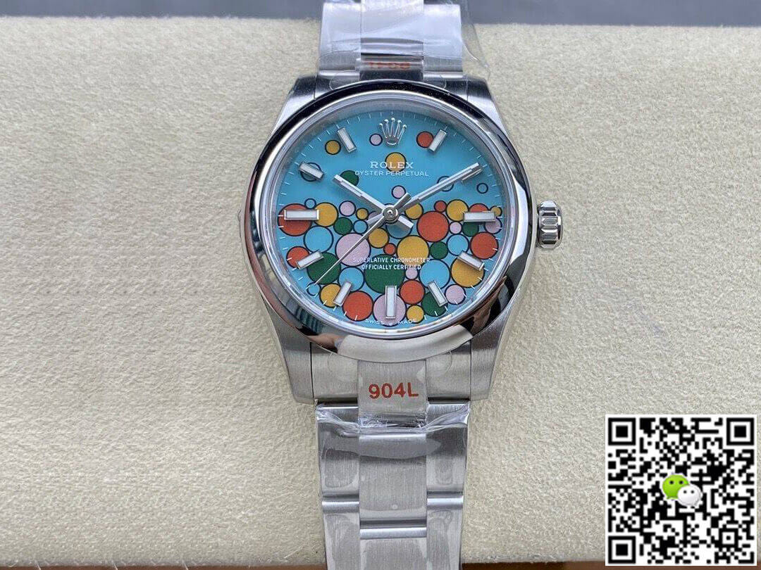 Replica Rolex Oyster Perpetual M277200-0010 31MM 1:1 Best Edition Turquoise Blue Dial - DEEPREPS