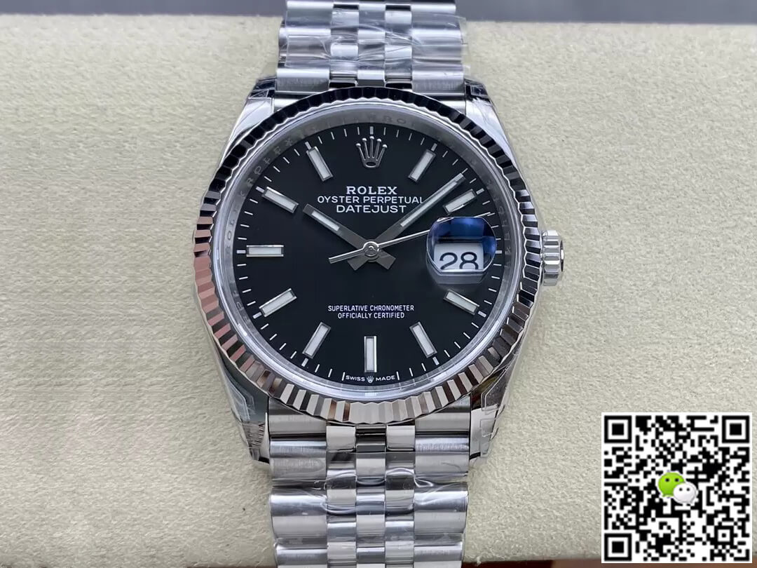 Replica Rolex Datejust M126234-0015 36MM 1:1 Best Edition Black Dial - DEEPREPS