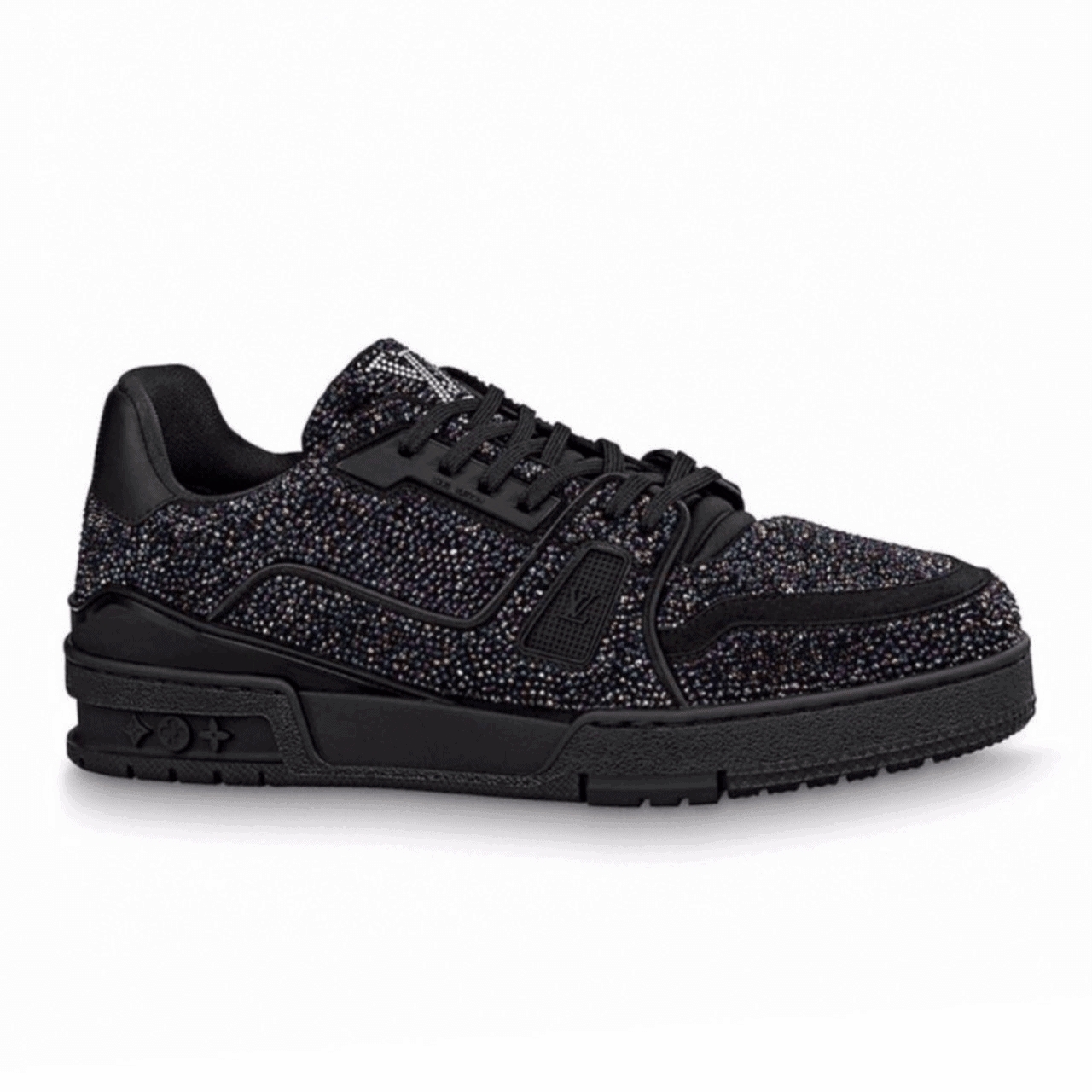 LOUIS VUITTON GLITTER SNEAEKERS BLACK TRAINER   LV223 - DEEPREPS
