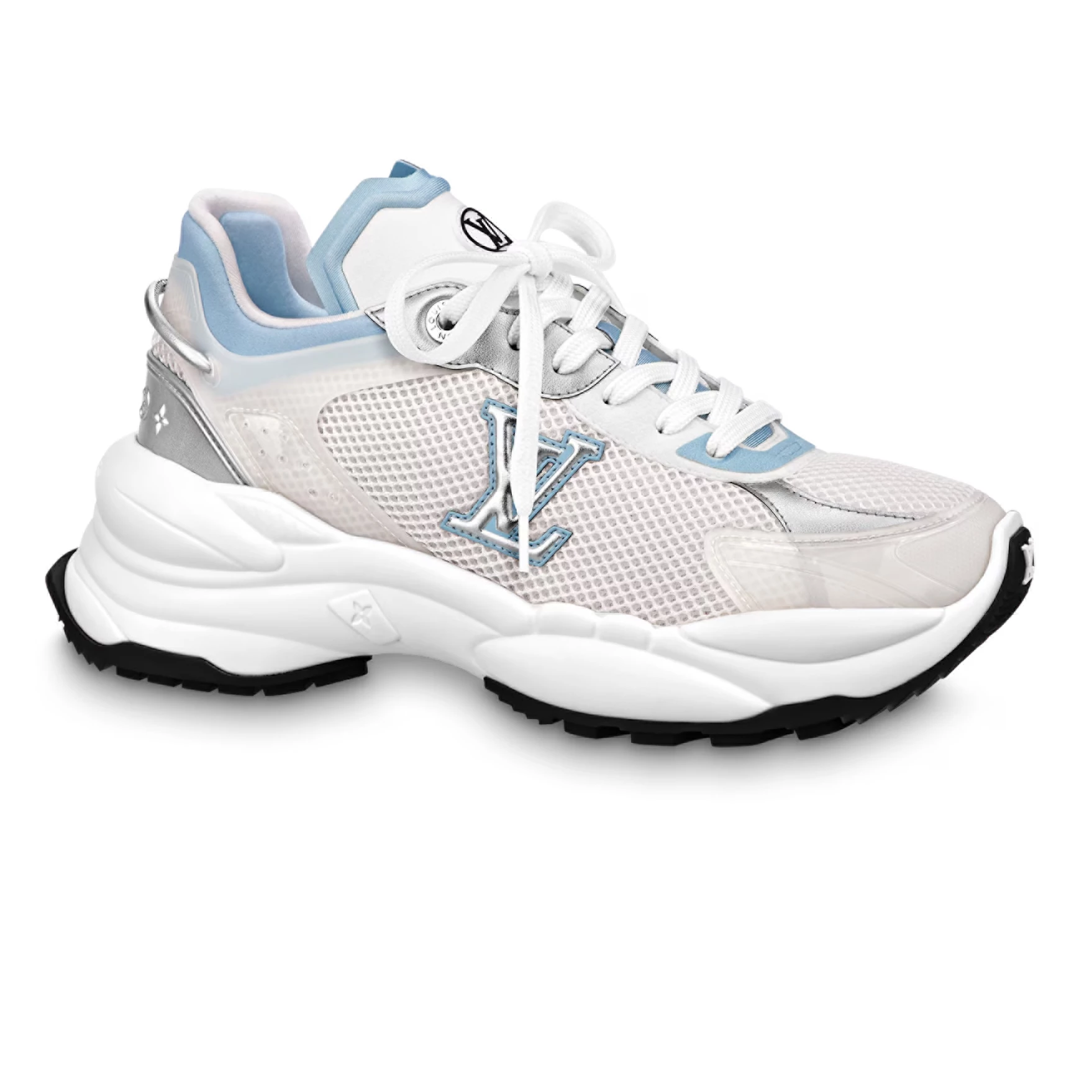 LOUIS VUITTON RUN 55 SNEAKERS IN WHITE AND BLUE – LSVT356 - DEEPREPS