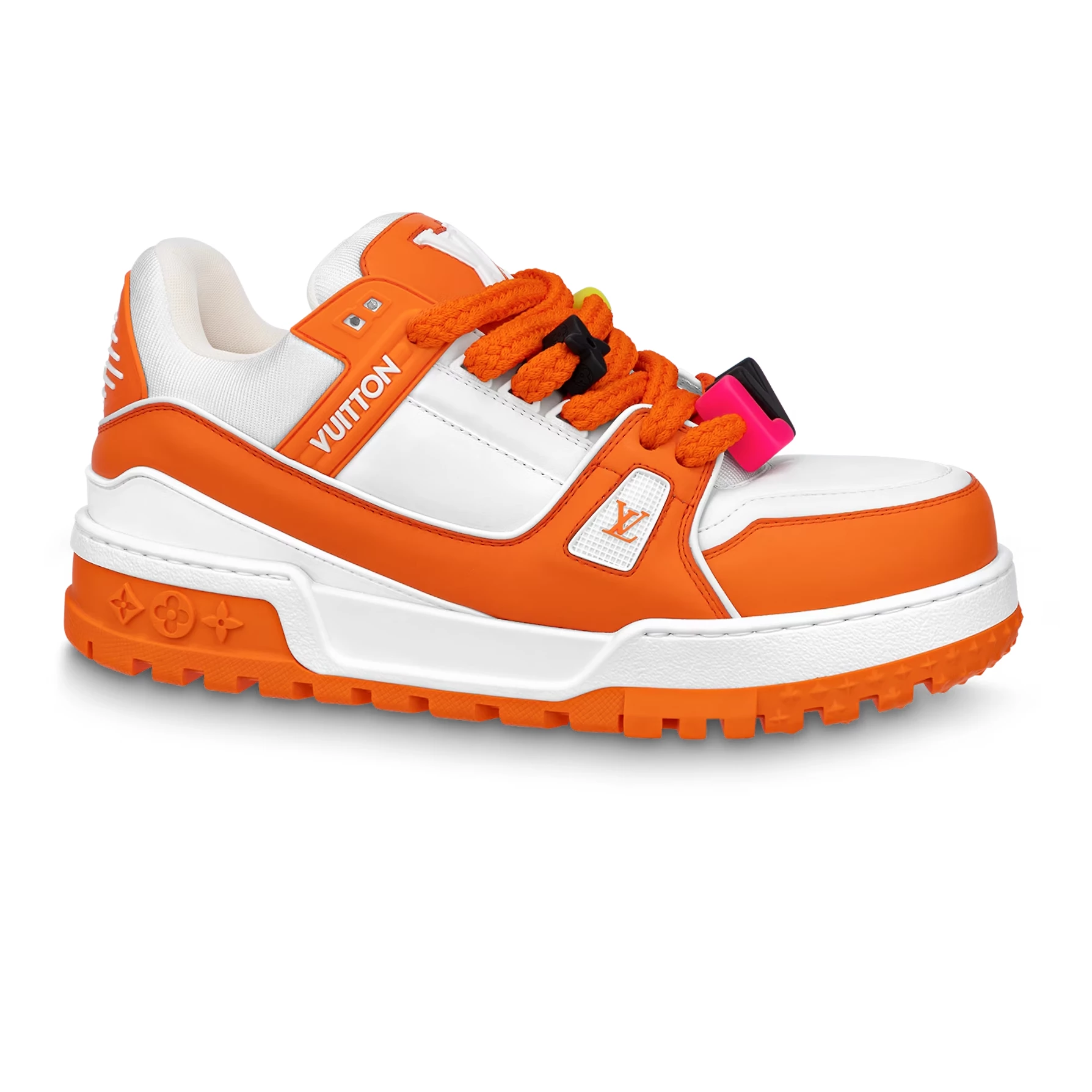 LOUIS VUITTON LV TRAINER MAXI SNEAKERS IN ORANGE AND WHITE – LSVT334 - DEEPREPS