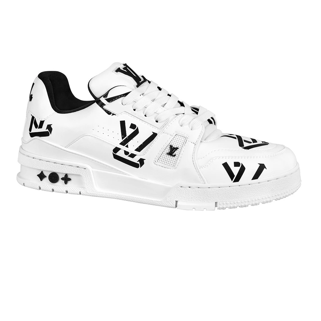 LOUIS VUITTON TRAINER LOW-TOP SNEAKERS IN WHITE AND BLACK – LSVT389 - DEEPREPS