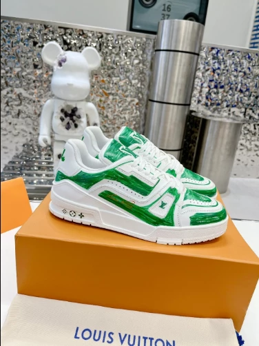 LOUIS VUITTON TRAINER SNEAKERS IN GREEN AND WHITE – LSVT342 - DEEPREPS