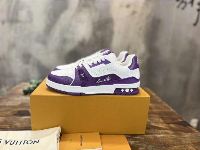 LOUIS VUITTON TRAINE SNEAKERS IN WHITE AND PURPLE – LSVT383 - DEEPREPS